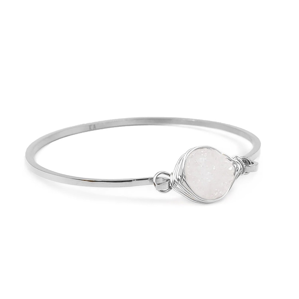 Kinsley Armelle Stone Collection Silver Pearl Quartz Bracelet